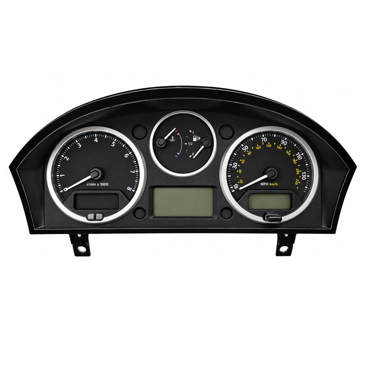 Land Rover Range Rover instrument cluster with analog gauges and digital displays