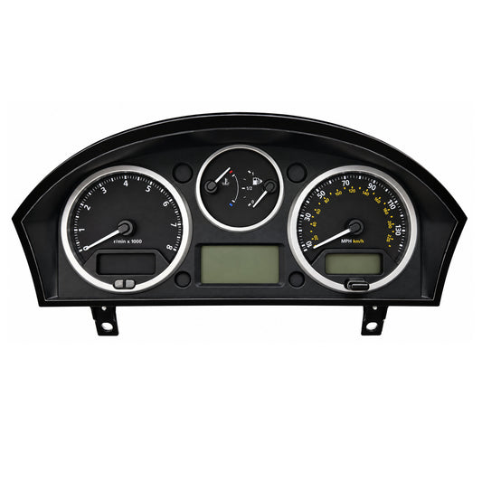 Land Rover Range Rover instrument cluster with analog gauges and digital displays